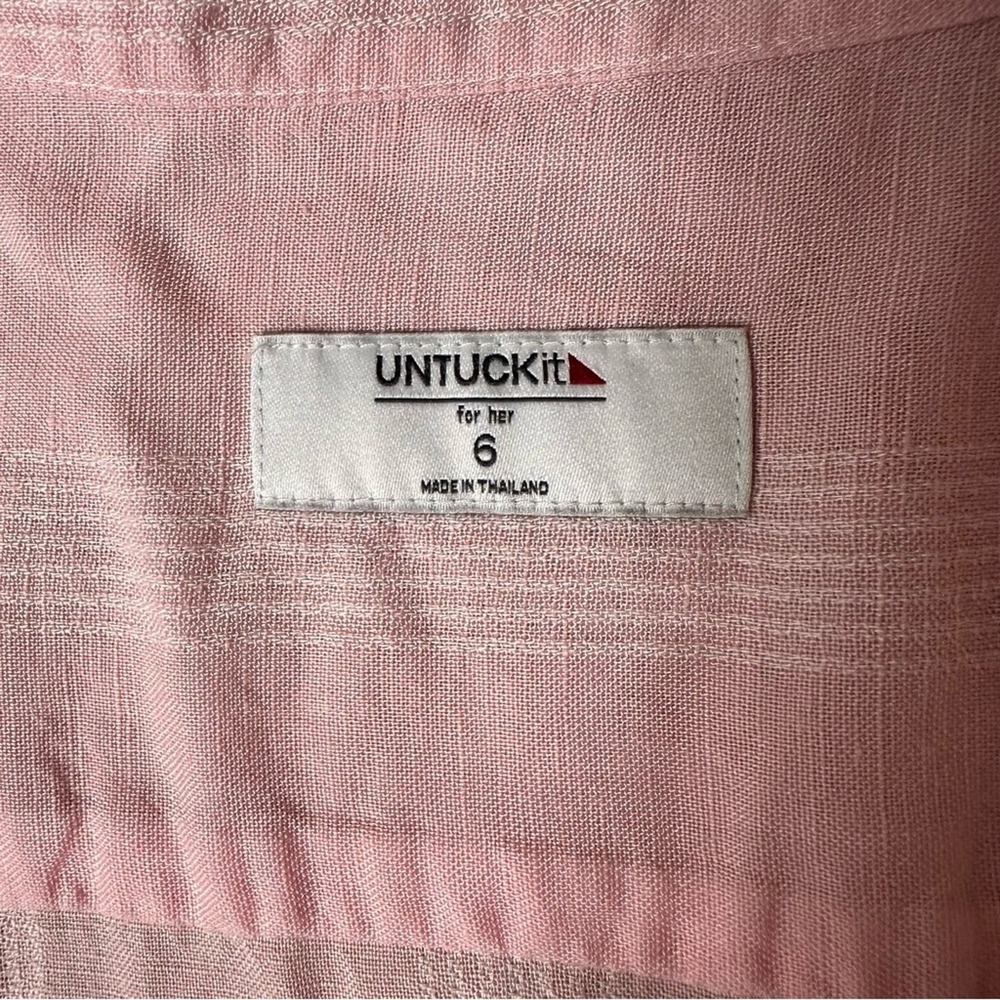 UNTUCKit Button Down Shirt Womens 6 Striped Lightweight Linen Long Sleeve Summer - Picture 7 of 10